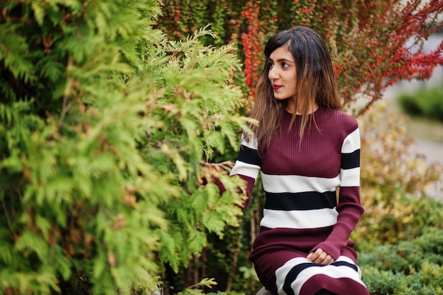 Portrait of young beautiful indian or south asian teenage girl in dress