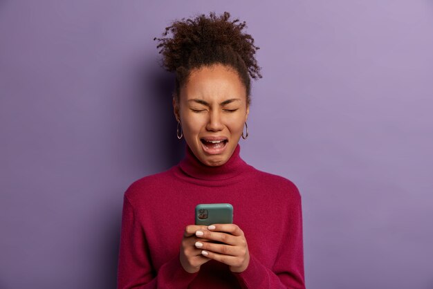 Portrait of young and beautiful woman gesticulating