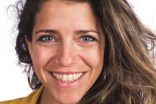 Portrait of young beautiful woman smiling