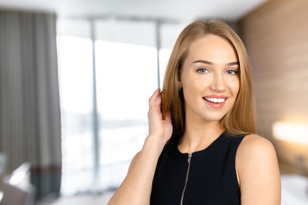 Portrait of young and beautiful woman