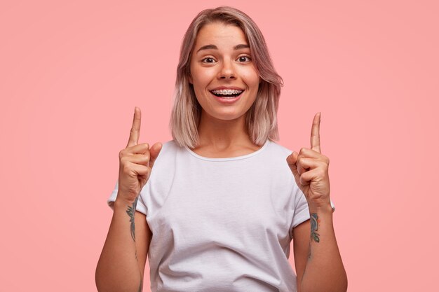 Portrait of young blonde woman