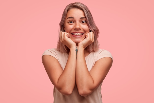 Portrait of young blonde woman