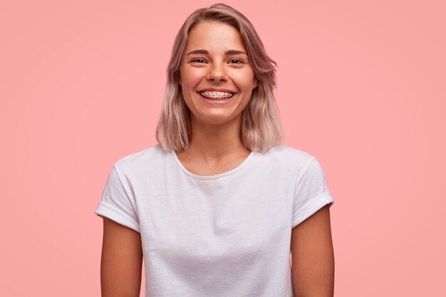 Portrait of young blonde woman