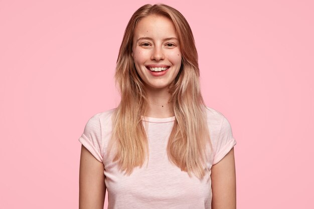 Portrait of young blonde woman