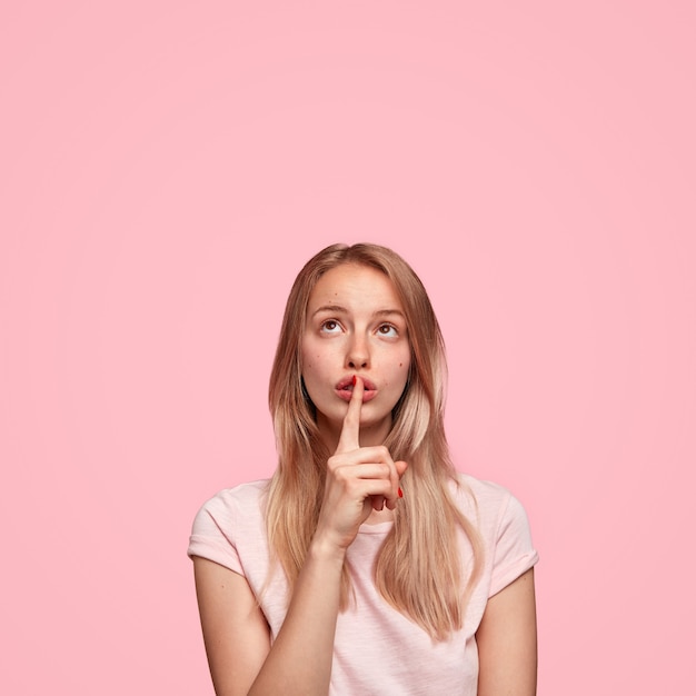 Portrait of young blonde woman