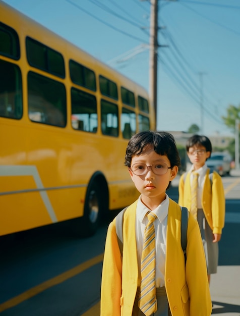 Free photo portrait of young boy school student