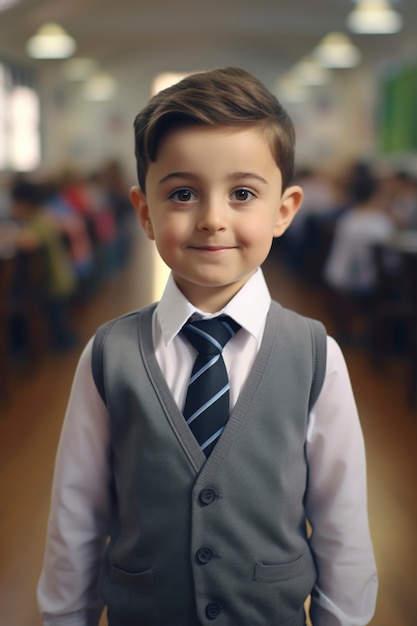 Free photo portrait of young boy school student