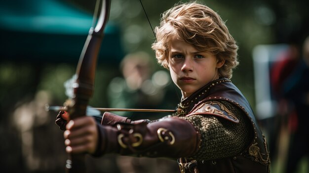 Портрет мальчика-воина в средневековые времена