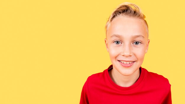 Portrait young boy with copy-space