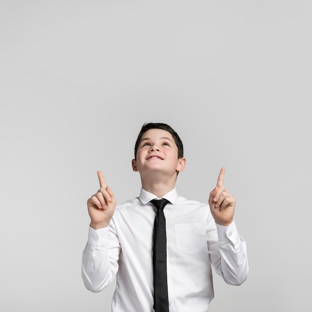 Portrait of young boy with copy space