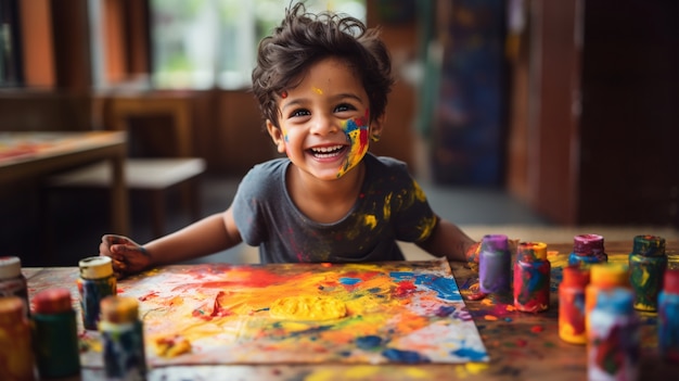 Free photo portrait of young boy