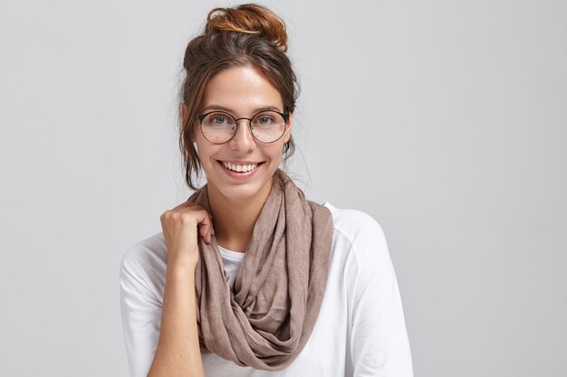 Portrait of young brunette woman