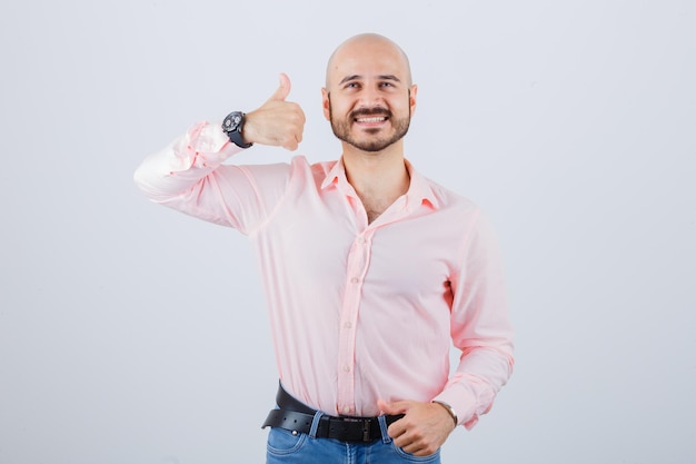 Portrait of a young cheerful man