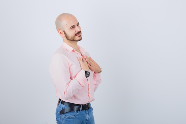 Portrait of a young cheerful man