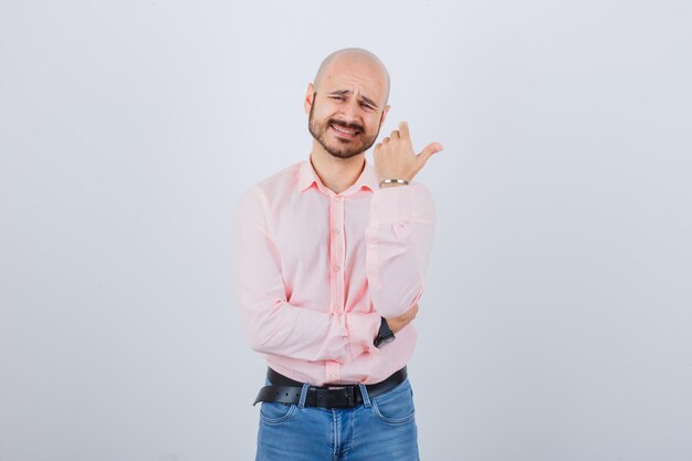 Portrait of a young cheerful man