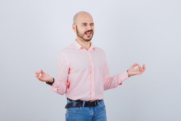 Portrait of a young cheerful man