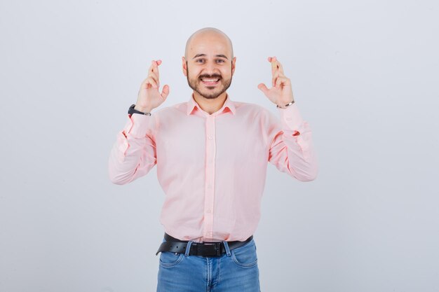 Portrait of a young cheerful man