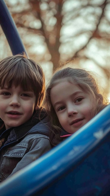 Free photo portrait of young children