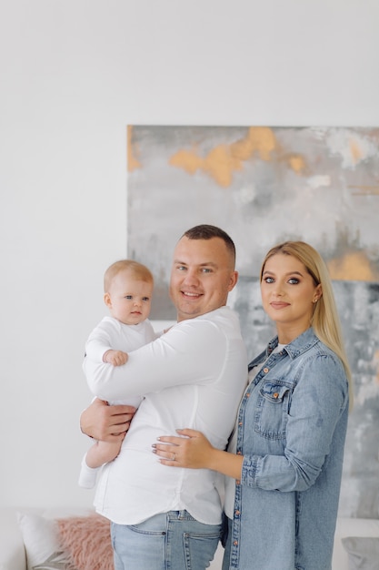 Free photo portrait of a young family