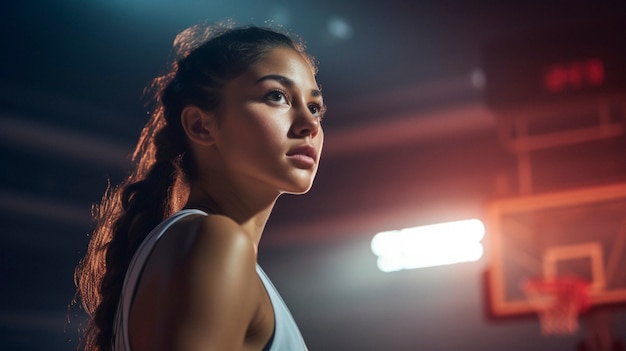 若い女子バスケットボール選手の肖像画