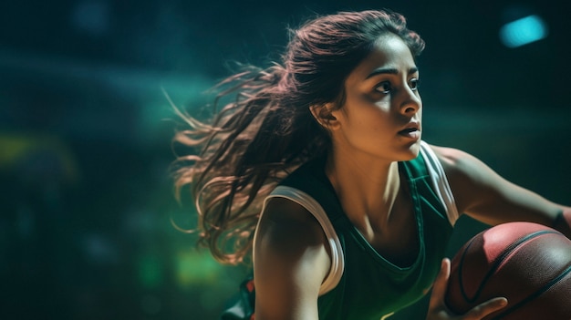 Free photo portrait of young female basketball player