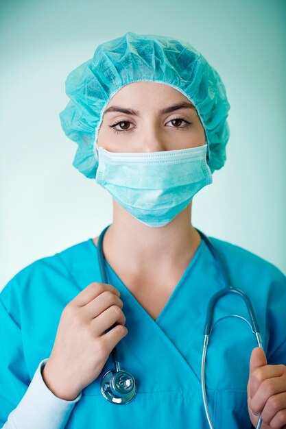 Portrait of young female surgeon