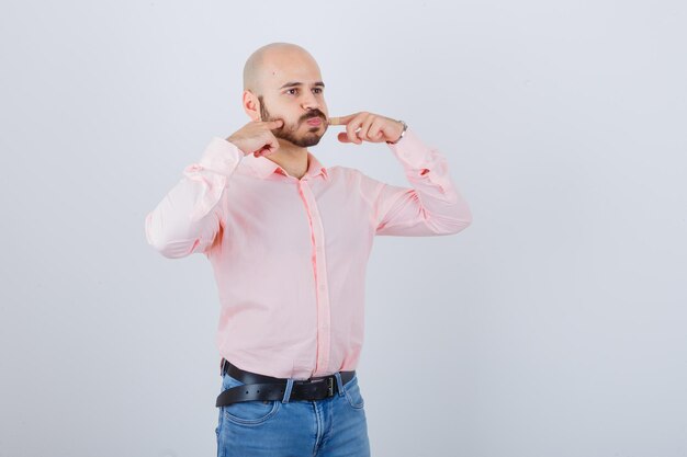 Portrait of a young funny man