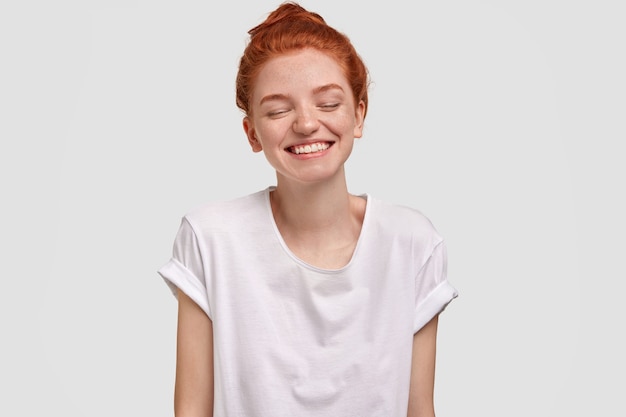 Portrait of young ginger woman