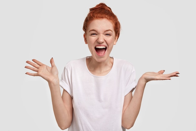 Portrait of young ginger woman