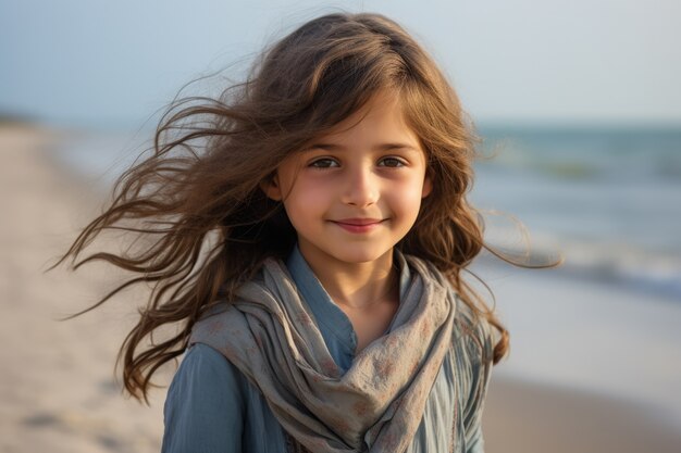 해변 에 있는 어린 소녀 의 초상화