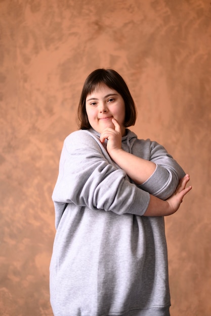 Portrait of young girl posing