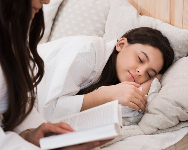 Portrait of young girl sleeping