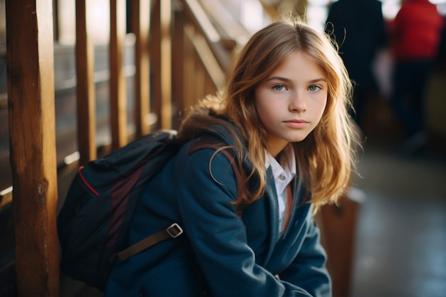 学校の若い女子学生の肖像画
