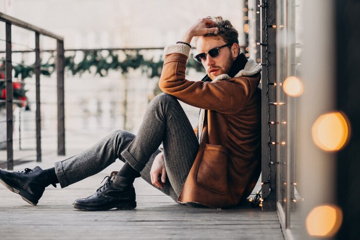 Free Photo portrait of a young handsome bearded man