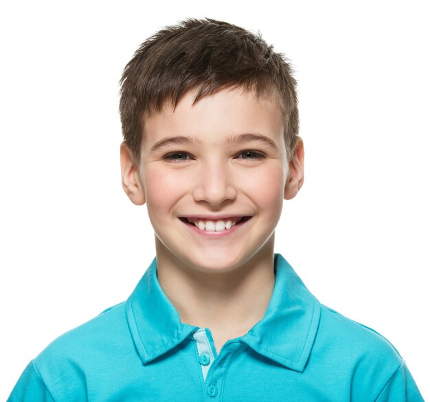 Portrait of  young happy teen boy looking at camera.