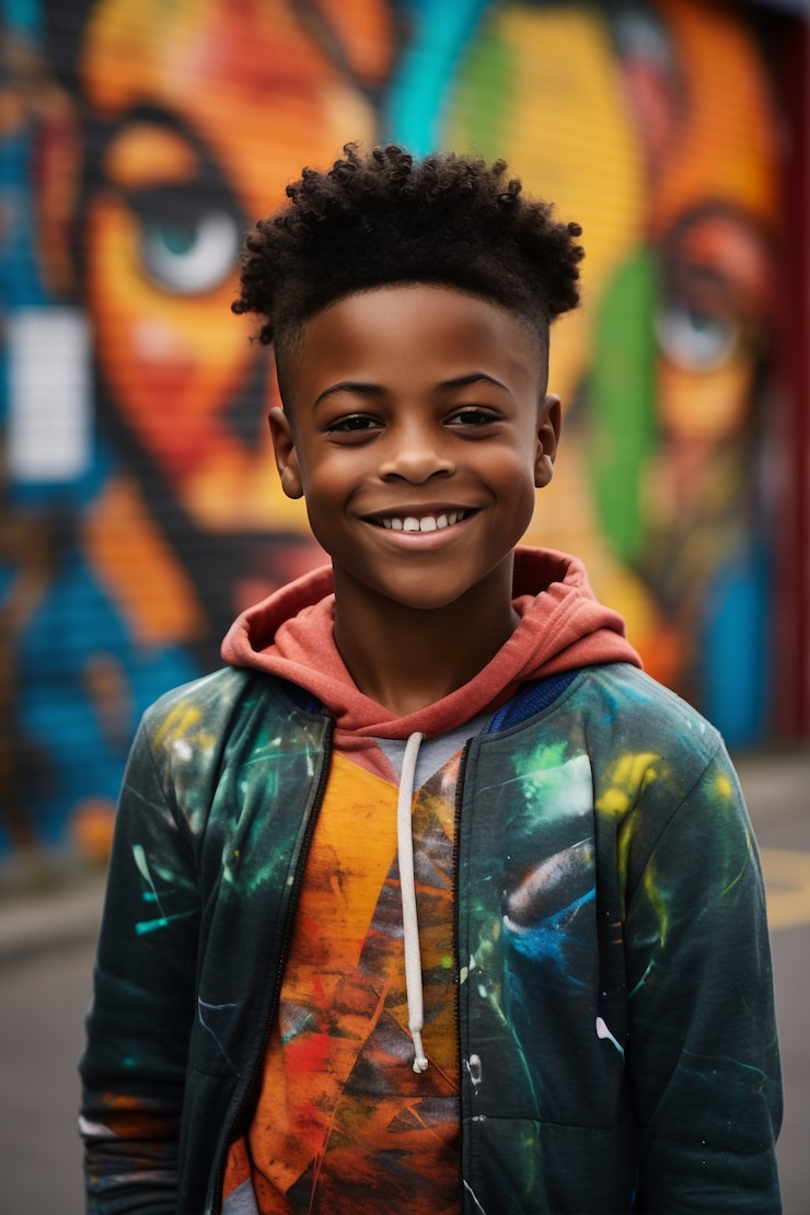 Free Photo portrait of young little boy