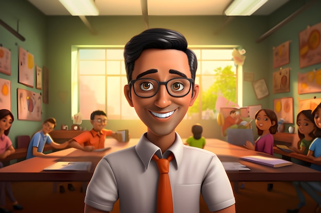 Portrait of young male professor for education day