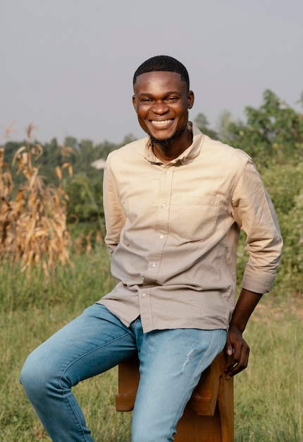 Portrait young man posing