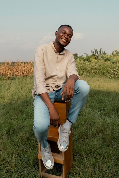 Portrait young man posing