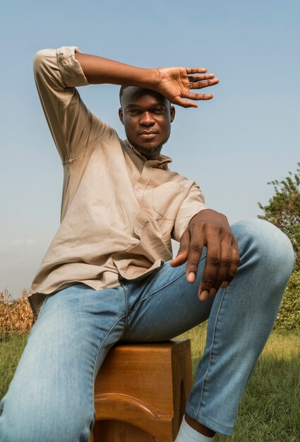 Portrait young man posing