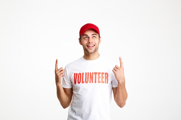 Portrait of a young man wearing volunteer t-shirt