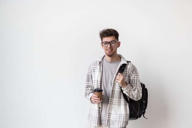 Free photo portrait of a young man on white background