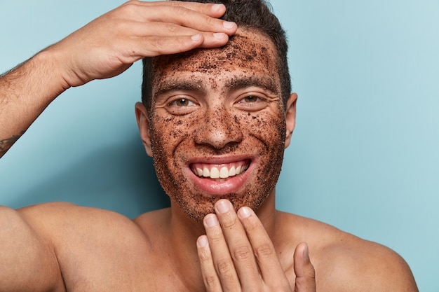 Portrait of young man with face mask