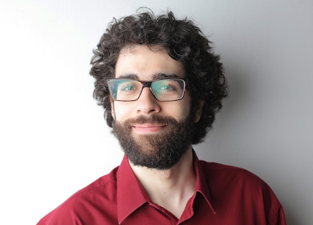 portrait of a young man with glasses