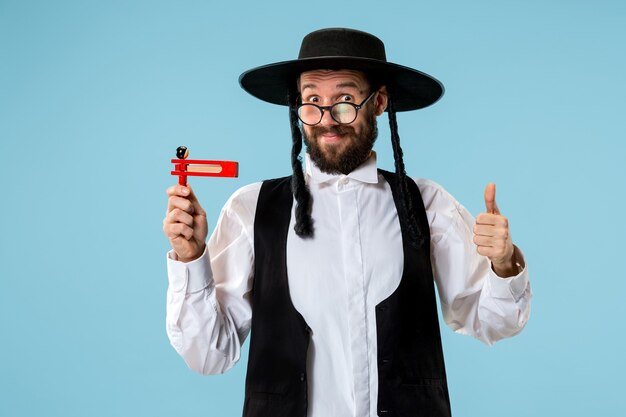 Portrait of a young orthodox Hasdim Jewish man with