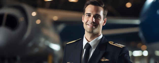 Free photo portrait of young pilot ai generated image