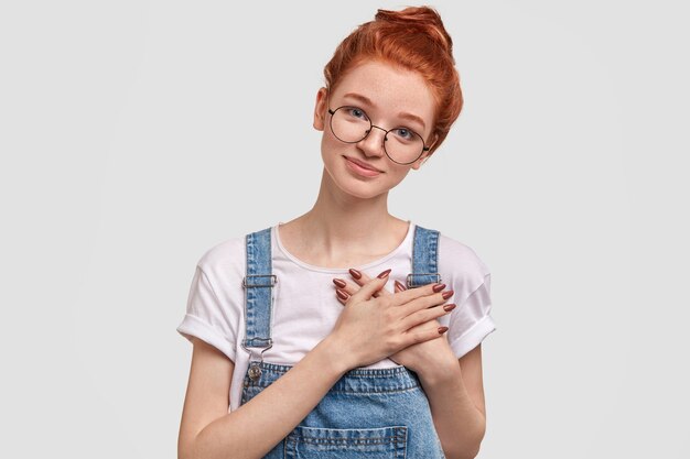 Portrait of young red-haired woman