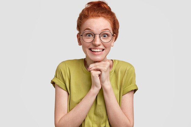 Portrait of young red-haired woman