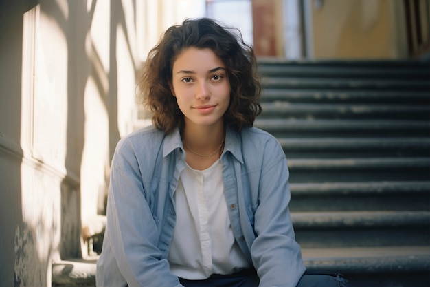 Free photo portrait of young school girl