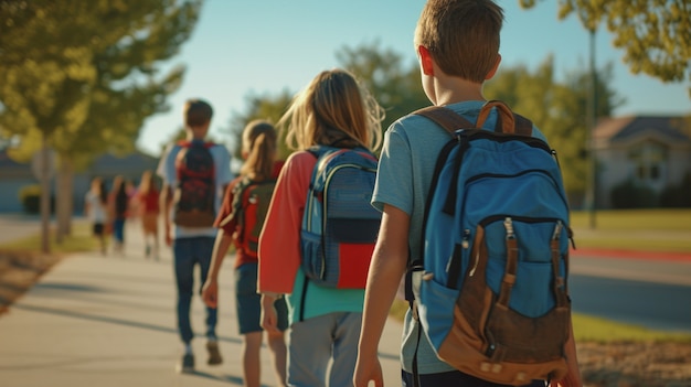 Portrait of young school students